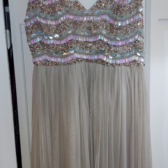 VENUS embellished chiffon long flowy Maxi dress SZ L - Picture 13 of 14